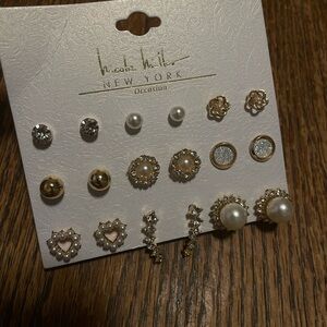 Nicole Miller Gold and Silver Earring Set
